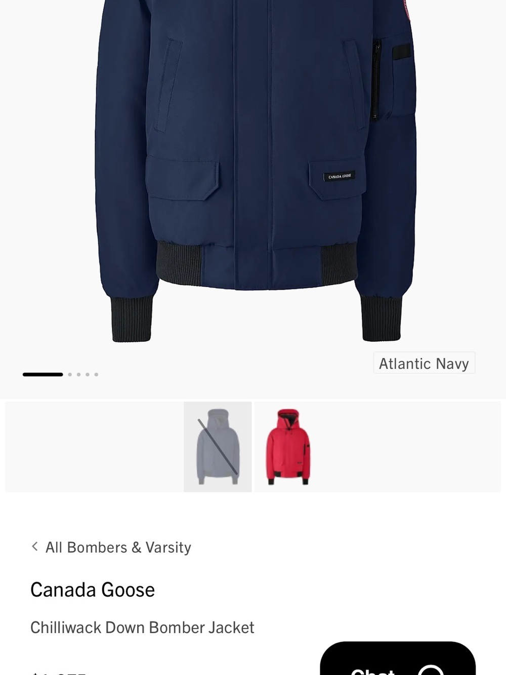 Canada Goose Atlantic Navy Bomber Jacket